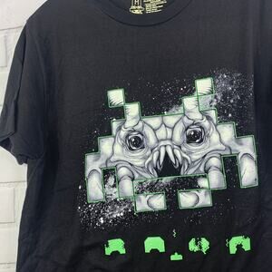 Tee Villain tshirt Cthulu Space Invaders mashup nerd geek ringspun medium unisex